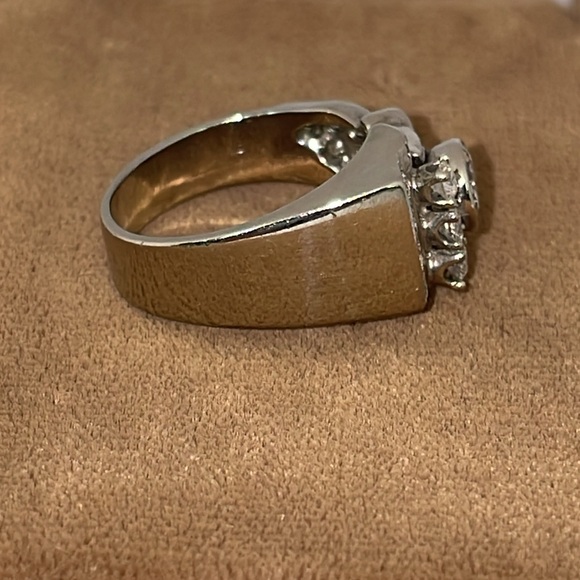 Heavy Solid 14K White Gold Natural +/- 2.00CTW Diamond Bezel Antique Ring Custom - Picture 9 of 17